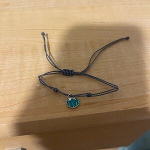 Elegant Teal Bracelet with Silver Charm
